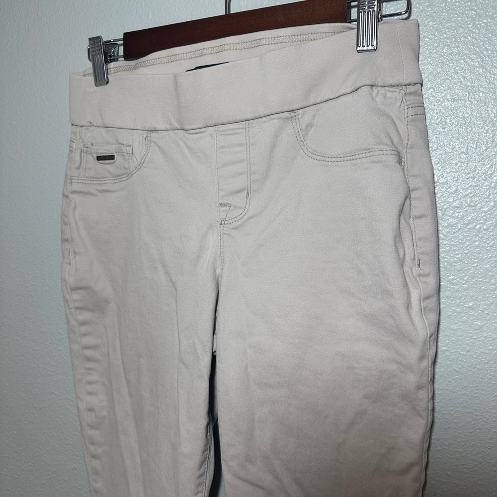 Nine West Jeans Heidi Pull On Skinny Crop Pants Khaki Tan Size 4 Stretch Cotton